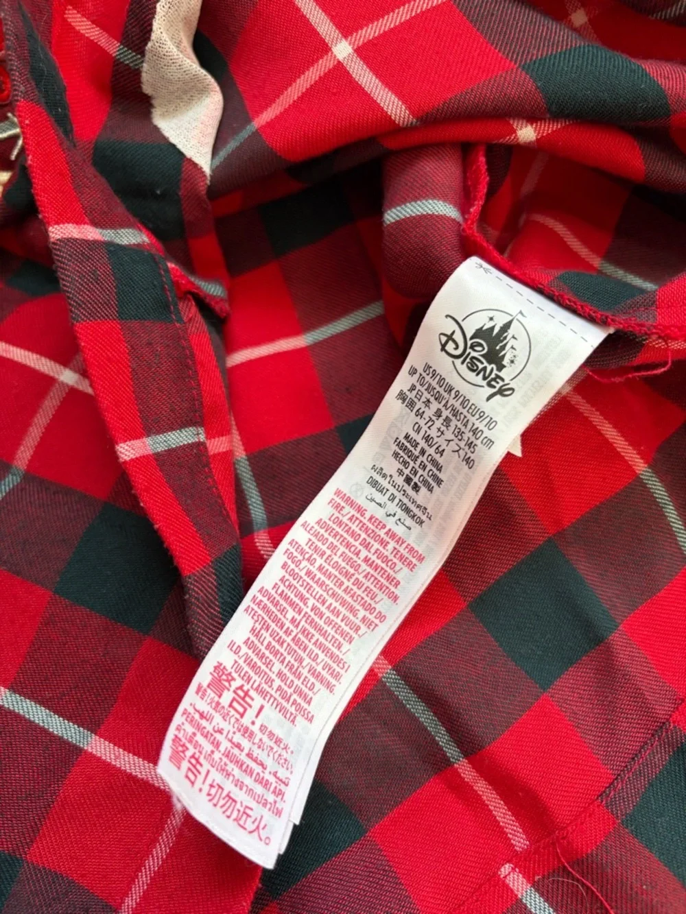🎄Disney store Minnie Mouse plaid flannel nightgown size 9/10 EUC! - Picture 7 of 8